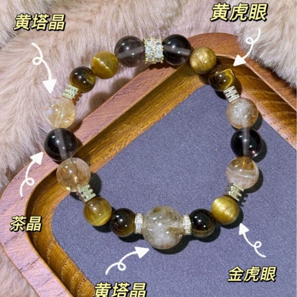 Golden Tiger Eye & Citrine Wealth Bracelet - Multi-Gemstone Energy Jewelry - Image 2