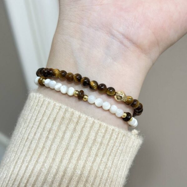 925 Silver & Tiger Eye Saturn Bracelet - Stackable Boho Chic Jewelry - Image 3