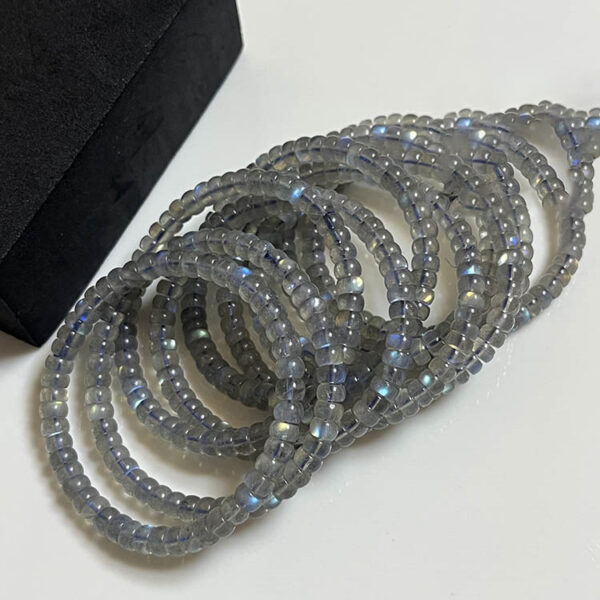 Gray Moonstone Healing Bracelet - Labradorite Spacer Beads - Image 2
