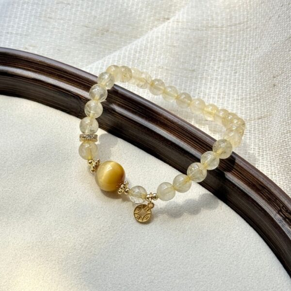 Golden Tiger Eye Wealth Bracelet with Copper Coin - Image 3