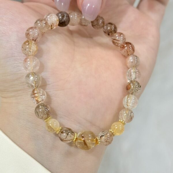 925 Silver Citrine & Super Seven Bracelet - Wealth & Energy Jewelry for Women - Image 5