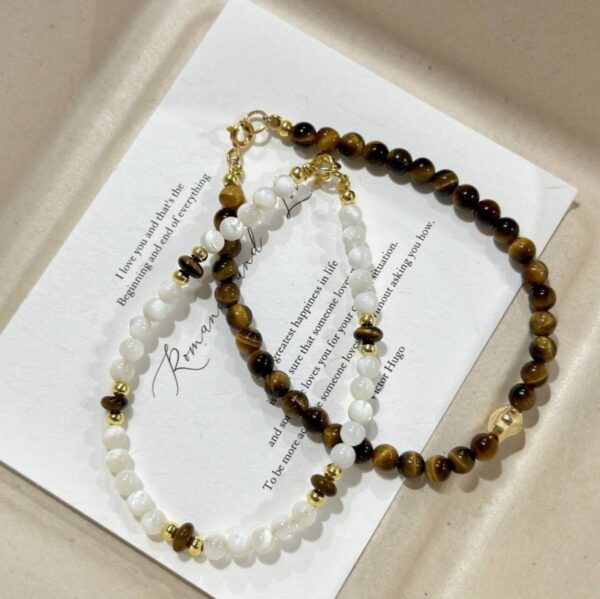 925 Silver & Tiger Eye Saturn Bracelet - Stackable Boho Chic Jewelry