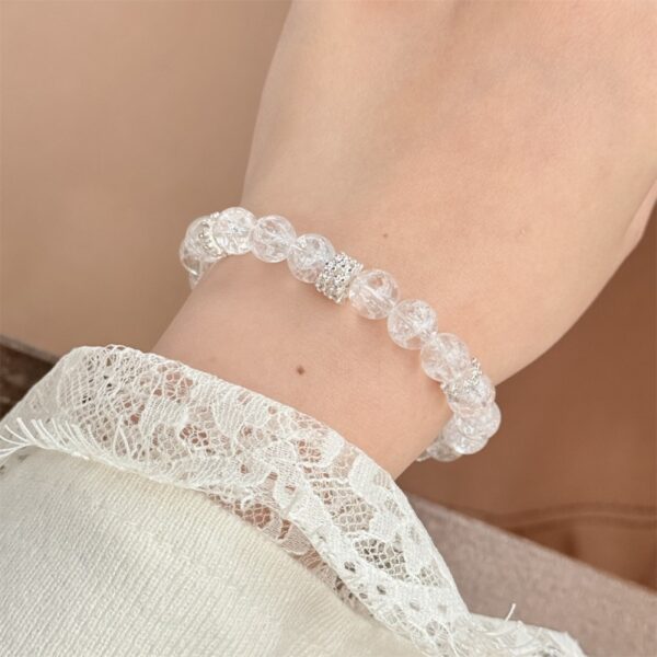 Natural White Azeztulite Crystal Bracelet - Ice Snow Series Emotional Balance Jewelry - Image 2