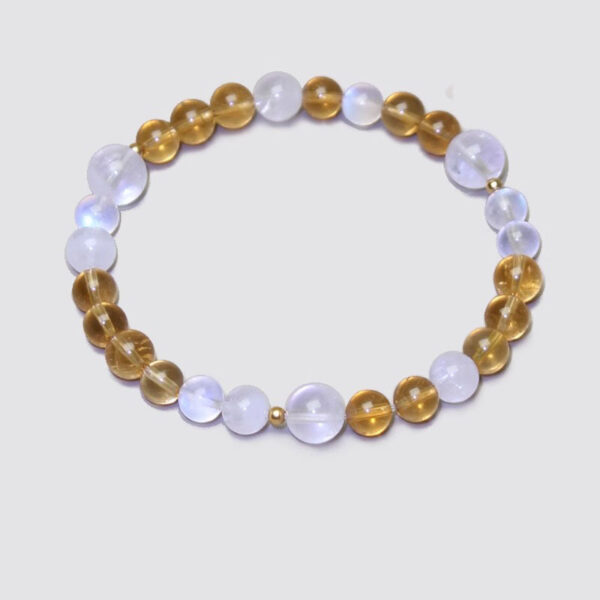 Five Elements Harmony Bracelet - White Phantom Quartz & Moonstone Crystal Jewelry for Balance & Spiritual Growth - Image 3