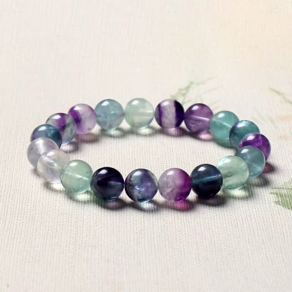 Rainbow Fluorite Crystal Bracelet – Multicolor Unisex Gemstone Jewelry - Image 4