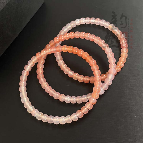 Natural Gradient Salt-Source Agate Bracelet - Precision Cut Barrel Beads​ - Image 3