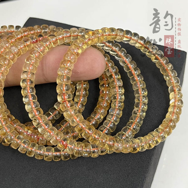 Natural Brazilian Citrine Chip Bracelet - Precision Cut Beads for DIY Jewelry​ - Image 5