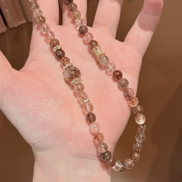 Black Rutilated Quartz & Super Seven Bracelet - Stackable Double-Layer Jewelry - Image 4