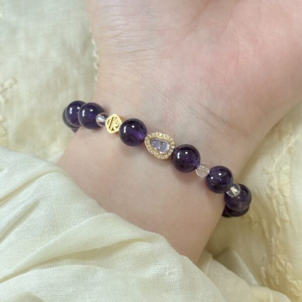 925 Silver Amethyst Bracelet - Lucky Gourd Energy Jewelry - Image 4