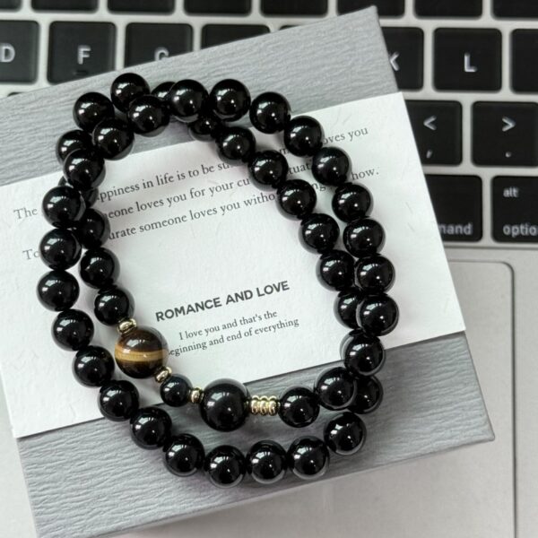 Natural Tiger Eye Bracelet - Double Layer Protection Stone Jewelry for Women - Image 4
