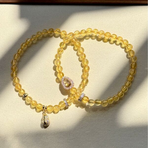 Natural Citrine Bracelet - Abacus Wealth & Lucky Gourd Energy Jewelry - Image 2