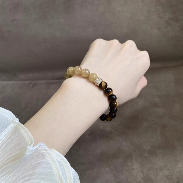 Wealth Attraction Bracelet - Natural Tiger Eye & Citrine Crystal Jewelry for Prosperity & Success - Image 2