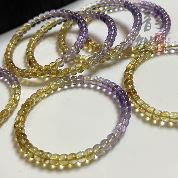Amethyst & Citrine Gradient Bead Bracelet - Chakra Balancing Stone Jewelry​ - Image 3