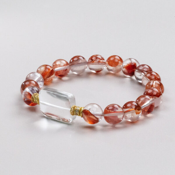Fortune Blessing Bracelet - Red Phantom Quartz & Sugar Cube Crystal Jewelry for Wealth & Protection - Image 3