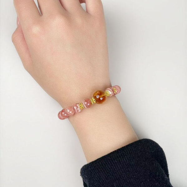 Heartthrob Crystal Bracelet - Natural Rose Quartz & Rainbow Moonstone Energy Jewelry for Love & Harmony - Image 2