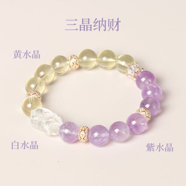 Wealth Master Crystal Bracelet - Natural Citrine & Pyrite Energy Jewelry for Abundance & Success - Image 3