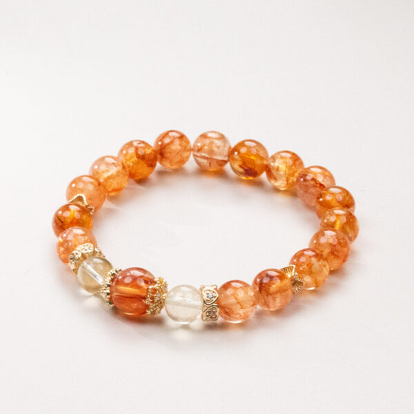 Couple's Luck Bracelet Set - White Quartz & Red Aventurine Energy Jewelry - Image 2