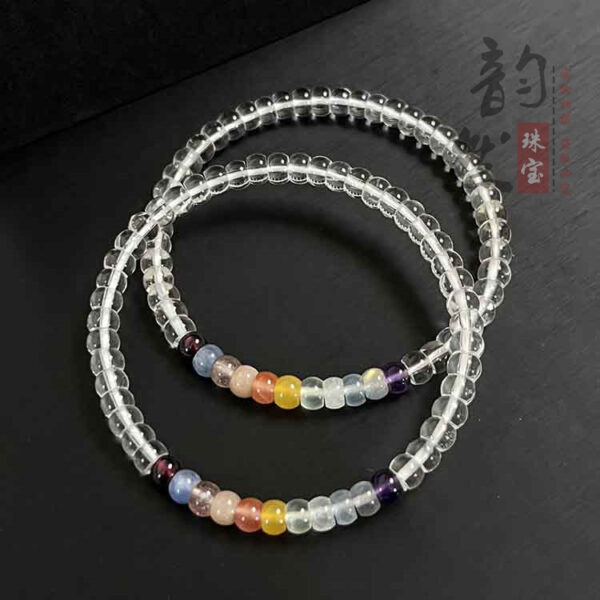 ​Mixed Gemstone DIY Bracelet - Clear Quartz, Amethyst & Garnet Energy Beads​ - Image 3
