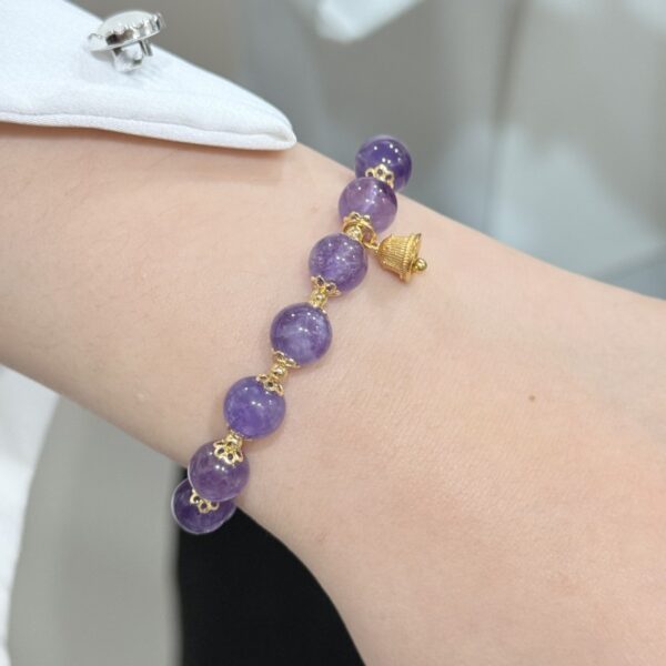 Amethyst Bell Bracelet - Spiritual Protection & Positive Energy Jewelry - Image 3