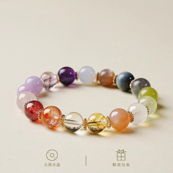 Five Elements Fire & Earth Bracelet Set - Amethyst & Lepidolite Couple's Energy Jewelry - Image 2