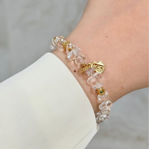 Natural White Crystal Irregular Bead Bracelet - Lucky Gourd Charm Bohemian Jewelry - Image 4