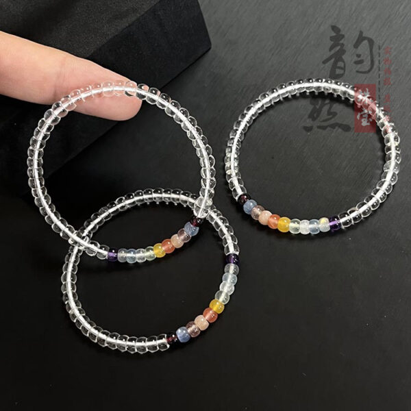 ​Mixed Gemstone DIY Bracelet - Clear Quartz, Amethyst & Garnet Energy Beads​ - Image 4