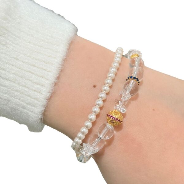 Pure White Crystal Floral Bracelet - Spiritual Energy & Luck Charm - Image 6