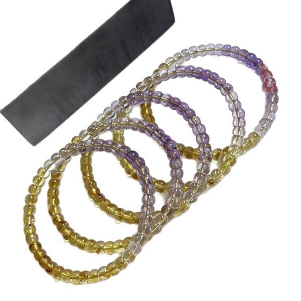 Amethyst & Citrine Gradient Bead Bracelet - Chakra Balancing Stone Jewelry​