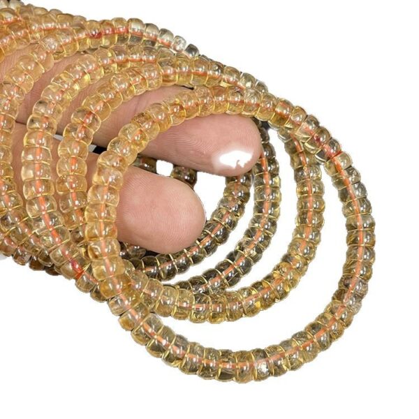 Natural Brazilian Citrine Chip Bracelet - Precision Cut Beads for DIY Jewelry​