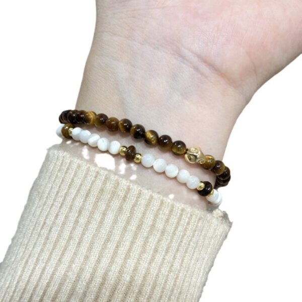 925 Silver & Tiger Eye Saturn Bracelet - Stackable Boho Chic Jewelry - Image 6