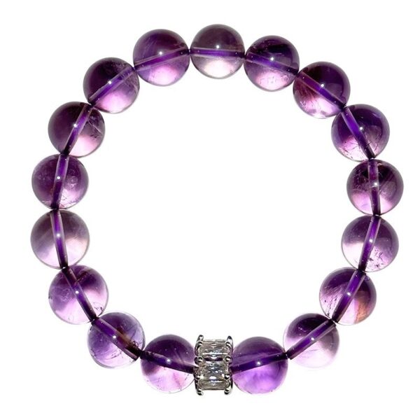 Natural Amethyst Energy Bracelet - 9 Purple Fire Feng Shui Jewelry for Women