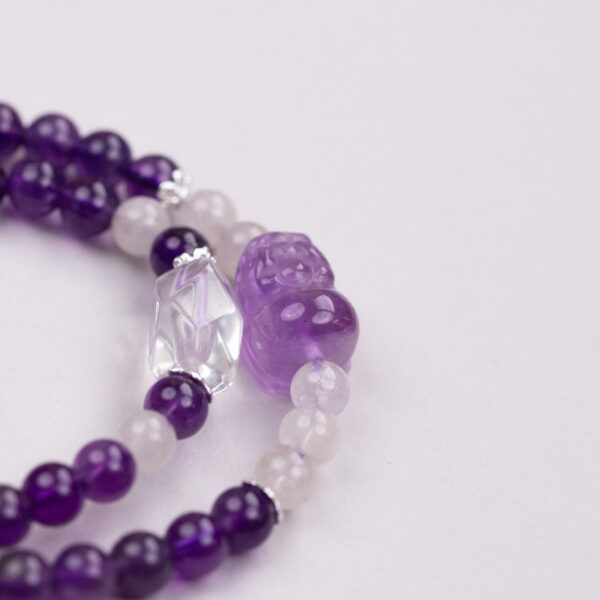 Pi Xiu Wealth Bracelet - Natural Amethyst Double Strand Crystal Jewelry for Love & Abundance - Image 5