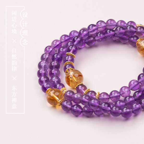 Purple Gold Fortune Path Crystal Necklace - Natural Amethyst & Gold-Plated Energy Jewelry for Wealth & Protection - Image 3