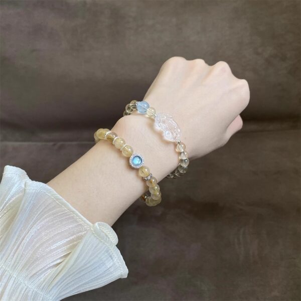 Ocean Wealth Bracelet - Natural Aquamarine & Rutilated Quartz Crystal Jewelry for Abundance & Luck - Image 4