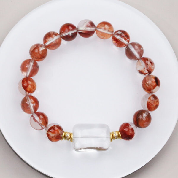 Fortune Blessing Bracelet - Red Phantom Quartz & Sugar Cube Crystal Jewelry for Wealth & Protection - Image 4