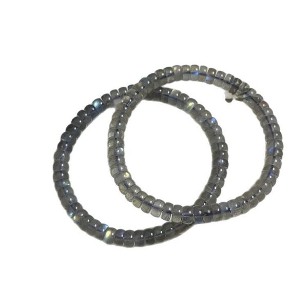 Gray Moonstone Healing Bracelet - Labradorite Spacer Beads