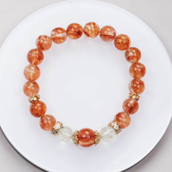 Couple's Luck Bracelet Set - White Quartz & Red Aventurine Energy Jewelry - Image 4