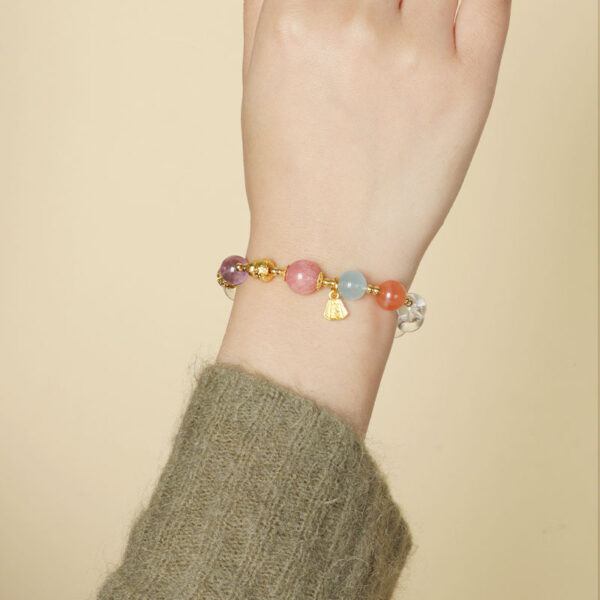 Five-Star Blessing Crystal Bracelet - Natural Gemstone Energy Jewelry for Luck & Protection - Image 2