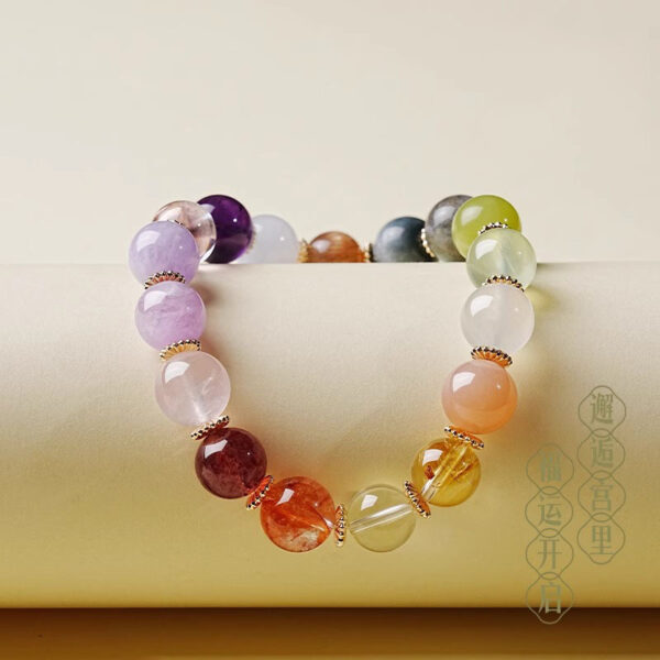 Five Elements Fire & Earth Bracelet Set - Amethyst & Lepidolite Couple's Energy Jewelry - Image 3