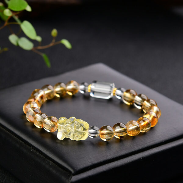 Citrine Wealth Bracelet with Clear Quartz – Prosperity Crystal Jewelry for Women - Image 3