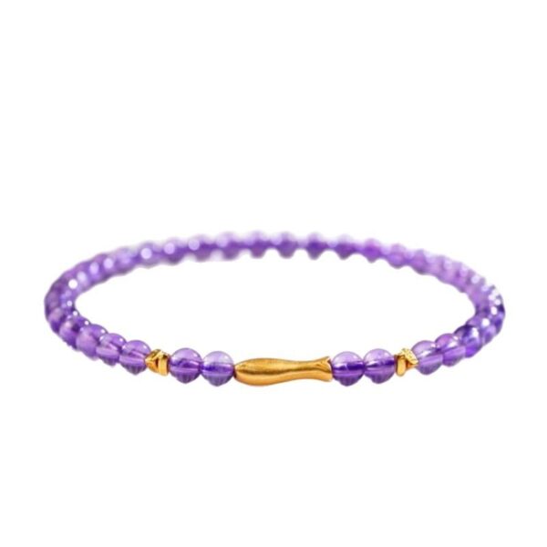 Koi Fish Success Bracelet - Natural Cinnabar & Amethyst Energy Jewelry for Luck & Achievement