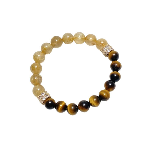 Wealth Attraction Bracelet - Natural Tiger Eye & Citrine Crystal Jewelry for Prosperity & Success