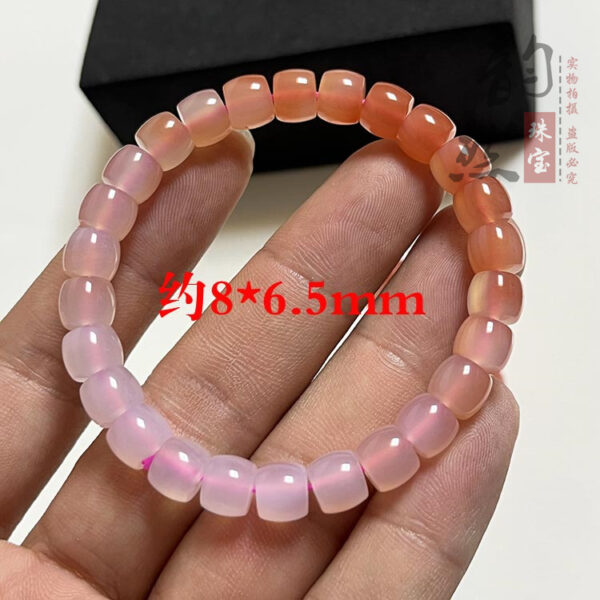 Natural Gradient Salt-Source Agate Bracelet - Precision Cut Barrel Beads​ - Image 7