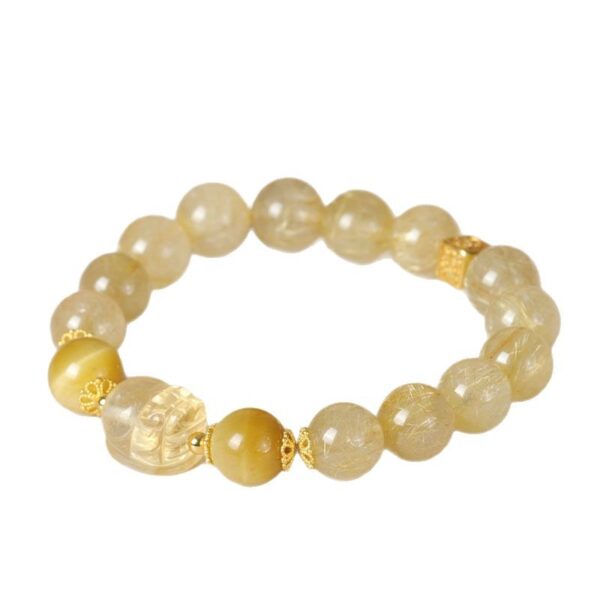 Golden Mountain Guardian Crystal Bracelet - Natural Stone Energy Jewelry
