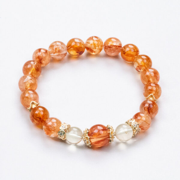Couple's Luck Bracelet Set - White Quartz & Red Aventurine Energy Jewelry