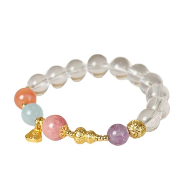 Five-Star Blessing Crystal Bracelet - Natural Gemstone Energy Jewelry for Luck & Protection