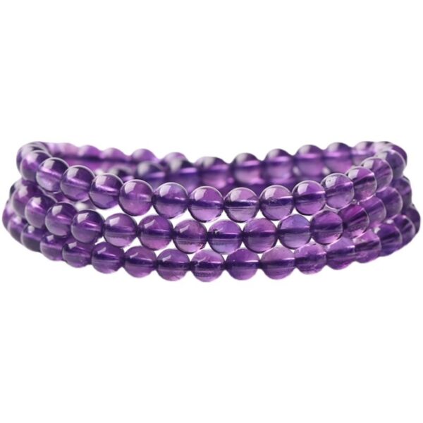 Natural Amethyst Bead Bracelet - Triple Strand Healing Crystal Jewelry