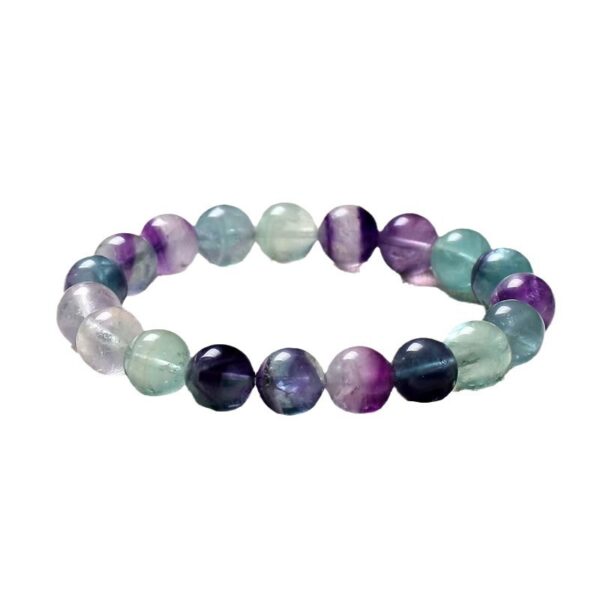Rainbow Fluorite Crystal Bracelet – Multicolor Unisex Gemstone Jewelry