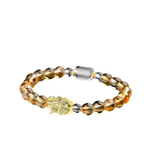 Citrine Wealth Bracelet with Clear Quartz – Prosperity Crystal Jewelry for Women