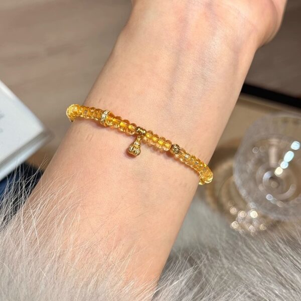 Natural Citrine Bracelet - Abacus Wealth & Lucky Gourd Energy Jewelry - Image 4
